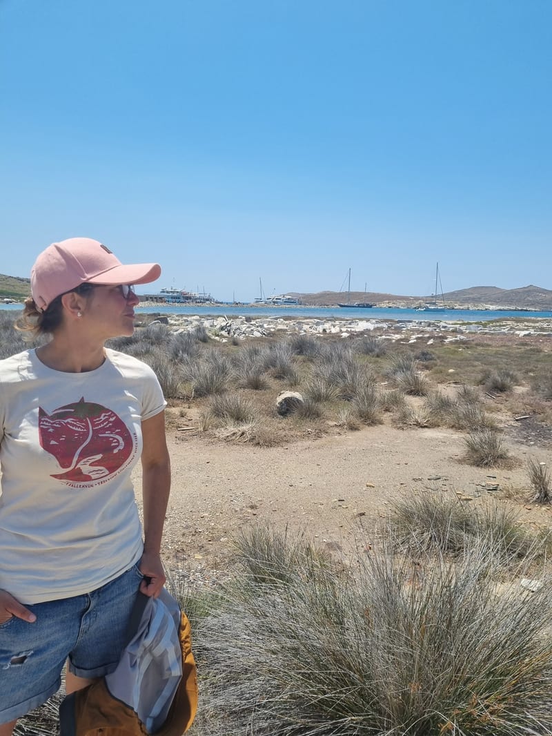 Emilia Zafiraki on a coastal walk